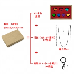 Undertale Game Mechanical Design Cosplay Pendant Fashion Anime Alloy Necklace Key Chain Set