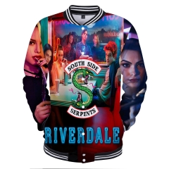 Hot Sale TV Series Riverdale Baseball uniform 3D Print Man Long Sleeves Hoodie
