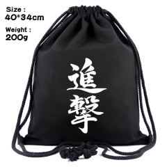 Attack on Titan Anime Canvas Bag Fashion Shoulder Drawstring Pocket Bag