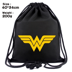 Wonder Woman Anime Canvas Bag Fashion Shoulder Drawstring Pocket Bag