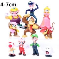Super Mario Bro Cartoon Collection Toys Statue Anime Figures 10pcs/set