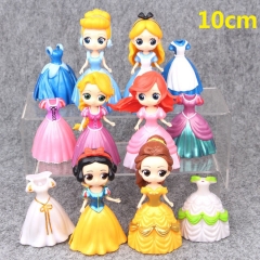 Disney Princess Can Change Clothing Cartoon Collection Toys Statue Anime Figures 6pcs/set
