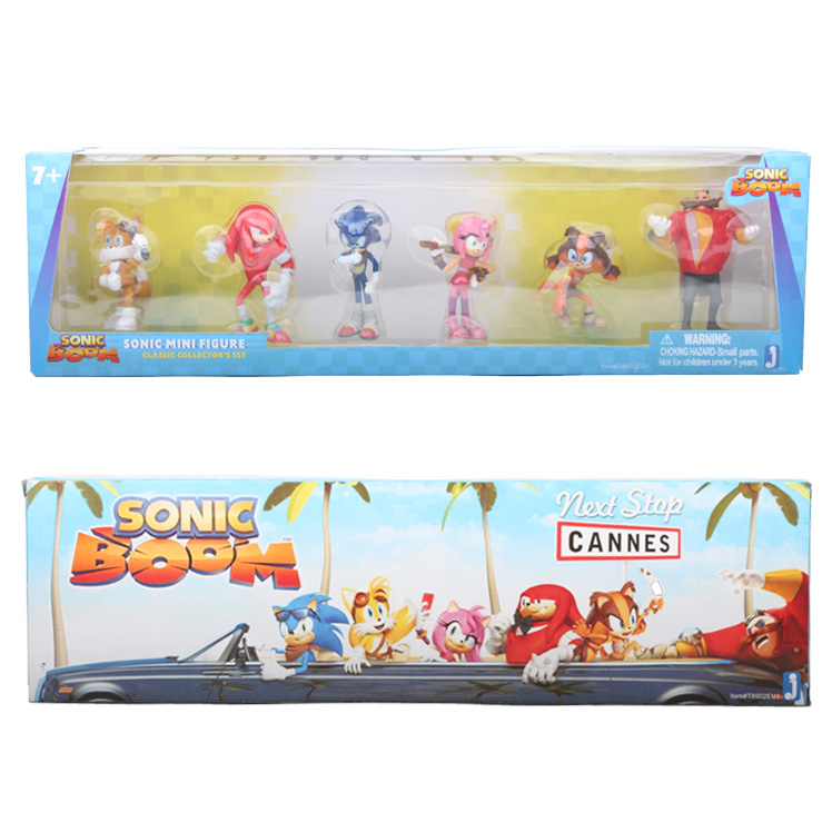 Sonic Cartoon Collection Toys Statue Anime Figures with Box 6pcs/set
