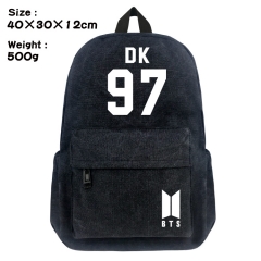 K-POP BTS Bulletproof Boy Scouts #97 DK Cartoon Bag Black Canvas Wholesale Anime Backpack Bags