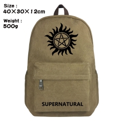 Supernatural Movie Bag Brown Canvas Wholesale Anime Backpack Bags