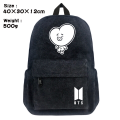 K-POP BTS Bulletproof Boy Scouts Cartoon Bag Black Canvas Wholesale Anime Backpack Bags
