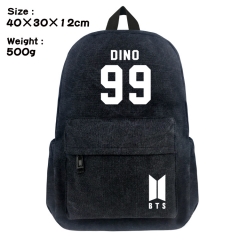 K-POP BTS Bulletproof Boy Scouts #99 DINO Cartoon Bag Black Canvas Wholesale Anime Backpack Bags