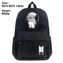K-POP BTS Bulletproof Boy Scouts Cartoon Bag Black Canvas Wholesale Anime Backpack Bags