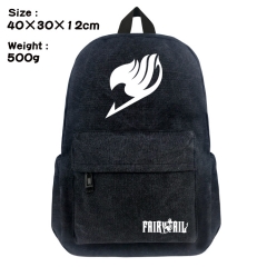 Fairy Tail Cartoon Bag Black Canvas Wholesale Anime Backpack Bags
