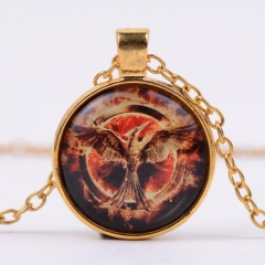 The Hunger Games： Mockingjay Alloy Necklace Glass Pendant Cosplay Necklace