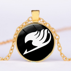 Cartoon Fairy Tail Alloy Necklace Glass Pendant Cosplay Necklace