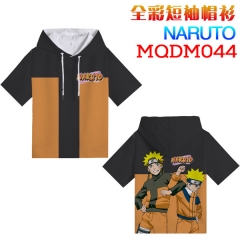 Naruto Cosplay Cartoon Print Anime Short Sleeves Hooded T Shirts
