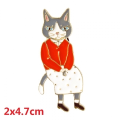 Cartoon Mrs Cat Model Fashion Badge Pin Anime Decoration Alloy Brooch