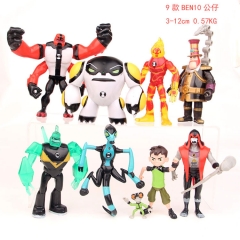Ben10 Cartoon Collection Toys Statue Anime PVC Figure 9pcs/set