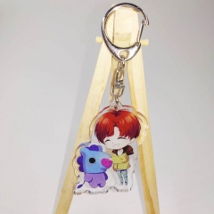 K-POP BTS Bulletproof Boy Scouts BT21 Mang Two Sides Pendant Good Quality Acrylic Anime Keychain