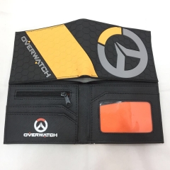 Overwatch Wallets PU Leather Coin Purse Zipper Bifold Anime Wallet