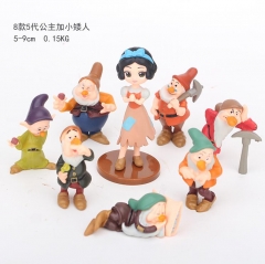 8PCS/SET 5-9CM Disney Snow White Cartoon Toys Anime PVC Figure