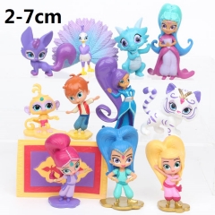 12pcs/set Shimmer and Shine Cartoon Collection Toys Statue Anime PVC Figure 2-7cm
