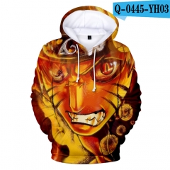 Naruto Cosplay 3D Loose Hoodies Winter Long Sleeves Hoded Digital Print Sweatshirt