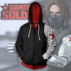 Winter Soldier 3D Cosplay Cartoon Hooded Fashion Long Sleeve Hoodie