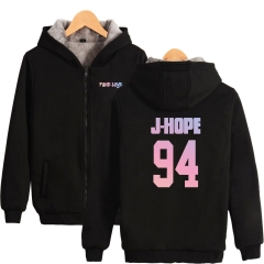 Popular K-POP BTS Bulletproof Boy Scounts Zipper Hoodies Thick Hooded Men Sweatshirts