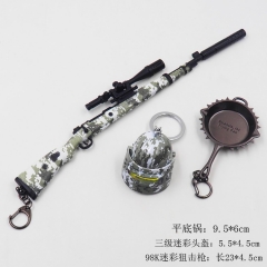 Playerunknown's Battlegrounds Model Pendant Key Ring PUBG Alloy Anime Keychain Set of 3