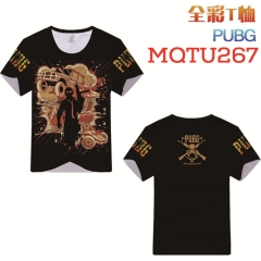 Popular Playerunknown's Battlegrounds Cosplay Cartoon Print Anime Short Sleeves Style Round Neck Comfortable T Shirts