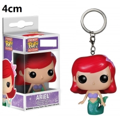 Funko POP Disney The Little Mermaid Ariel PVC Model Toys Key Ring Anime Cartoon Figures Pendant Keychain 4cm