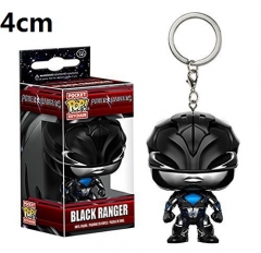 Funko POP Power Rangers Black Ranger Magneto PVC Model Toys Key Ring Anime Cartoon Figures Pendant Keychain 4cm