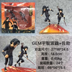 14.5CM Naruto Uchiha Itachi+Uchiha Sasuke Cartoon Model Toy Anime PVC Figure Set