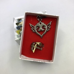 Sword Art Online | SAO Kirito Bronze Color Cosplay Game Cartoon Decoration Anime Necklace+Ring