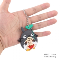Japanese Cartoon My Neighbor Totoro Kawaii Soft Plastic Keychain Double Sided Key Chains