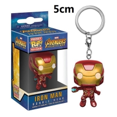 Funko POP Iron Man Cartoon Pendant Key Ring Anime PVC Figure Keychain 5cm