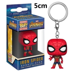 Funko POP Spider Man Cartoon Pendant Key Ring Anime PVC Figure Keychain 5cm