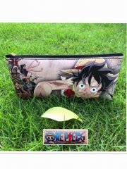 One Piece Luffy Cosplay Cartoon Cheapest For Student Anime PU Pencil Bag