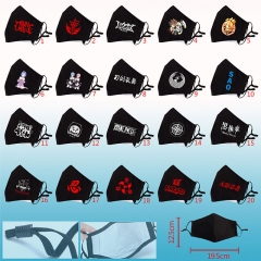 20 Designs Different Cartoon Naruto Black Color Anime Mask