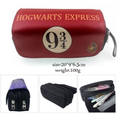 Harry Potter Anime Cartoon PU Students Pencil Bag Zipper Pen Bags