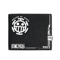 One Piece Black Short Wallet PU Leather Bifold Wallets Women Coin Purse