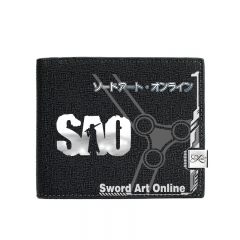 Sword Art Online Black Short Wallet PU Leather Bifold Wallets Women Coin Purse
