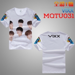 Korean Star VIXX Cosplay Cartoon Print Anime Short Sleeves Style Round Neck Comfortable T Shirts