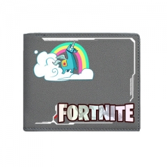 Fortnite Gray Cosplay Hot Game Cartoon PU Anime Wallet Bifold Short Style Coin Purse