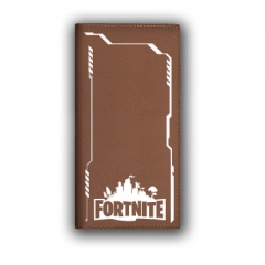 Fortnite Light Brown Cosplay Hot Game Cartoon PU Anime Wallet Bifold Long Style Coin Purse