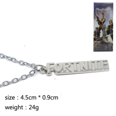 Hot Fortnite Cosplay Game Decoration Neck Fashion Letter Silver Design Anime Alloy Necklace