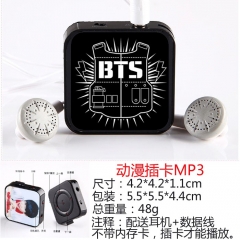 K-POP BTS Bulletproof Boy Scouts Cosplay Convenient Plug-in Card Anime MP3 Player with Data Wire Earphone