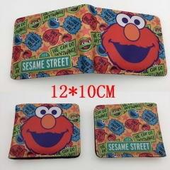 Sesame Street Hot Anime Cartoon PU Wallet Bifold Coin Purse
