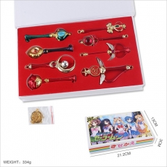 Pretty Soldier Sailor Moon Cosplay Game Cartoon Anime Keychain Fashion Chains 8Pcs Per Set