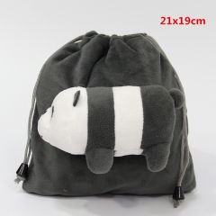 We Bare Bears Cute Cosplay Cartoon Plush Bag Fashion Shoulder Anime Drawstring Pocket Bag