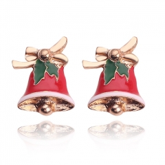 Popular Christmas Gift Girls Kawaii Bell Earring Red Fancy Earrings 10pair/set