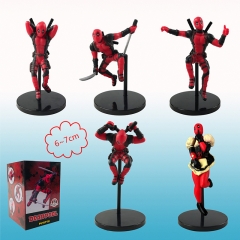 Marvel Deadpool Cartoon Model Action Toy Statue Collection Anime PVC Figures Set 5cm