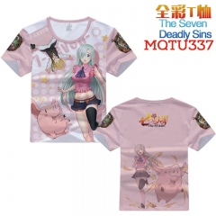 The Seven Deadly Sins Cosplay Game Cartoon Print Anime Short Sleeves Style Round Neck Comfortable T Shirts